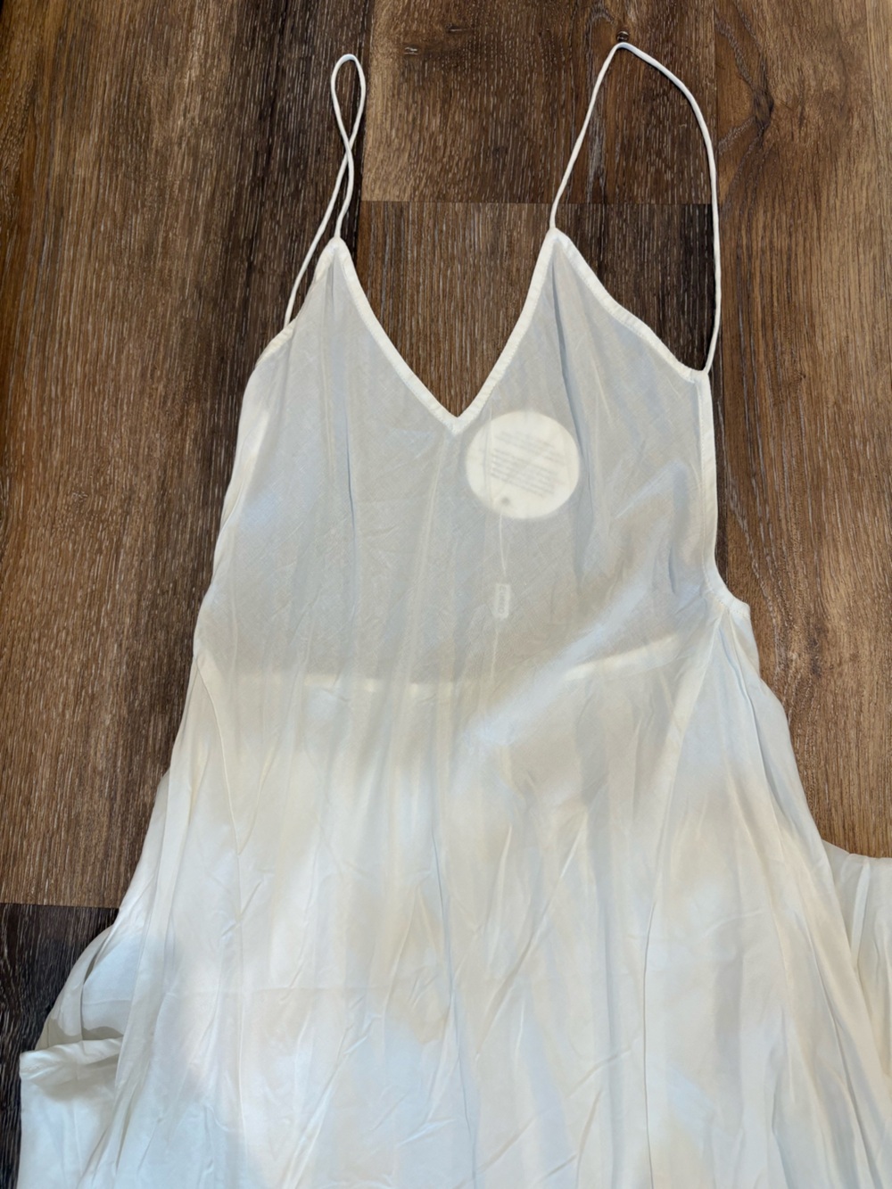 EIMEO Clothing: White Spaghetti Strap Slip Maxi Dress - Picture 4 of 6